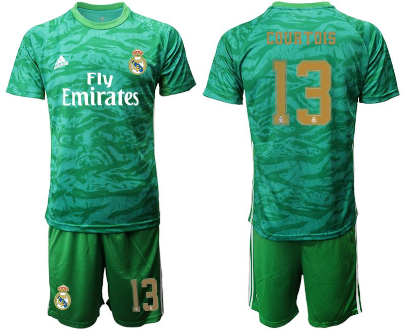 Men 2019-2020 club Real Madrid green goalkeeper #13 Soccer Jerseys->real madrid jersey->Soccer Club Jersey
